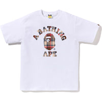 BAPE CHECK COLLEGE TEE MENS