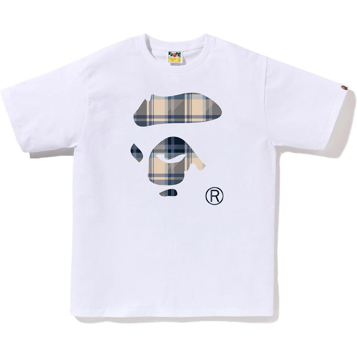 BAPE CHECK APE FACE TEE MENS