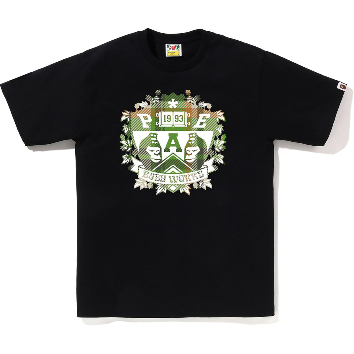 BAPE CHECK UNIVERSITY EMBLEM TEE MENS