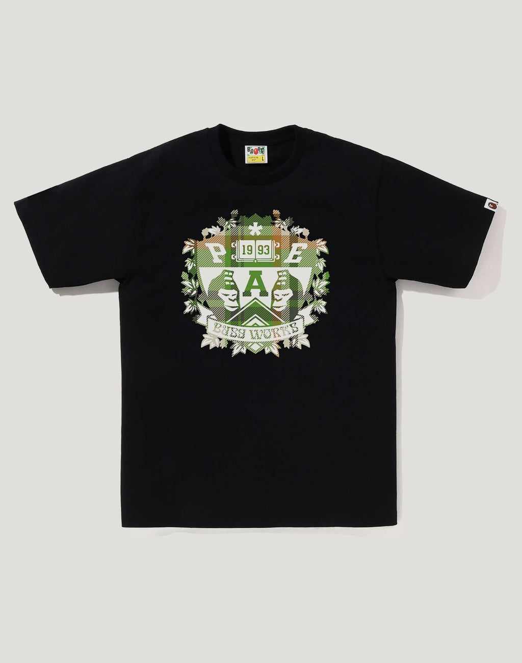 BAPE CHECK UNIVERSITY EMBLEM TEE MENS