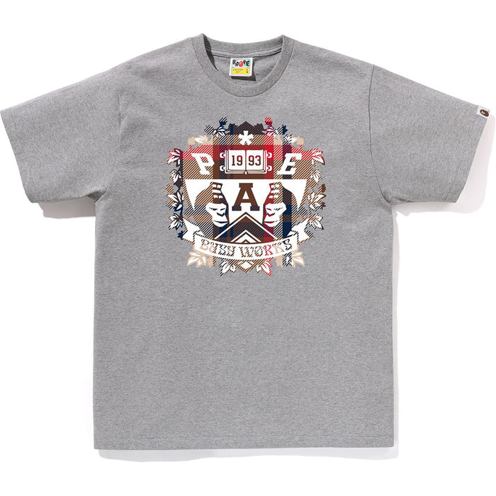 BAPE CHECK UNIVERSITY EMBLEM TEE MENS