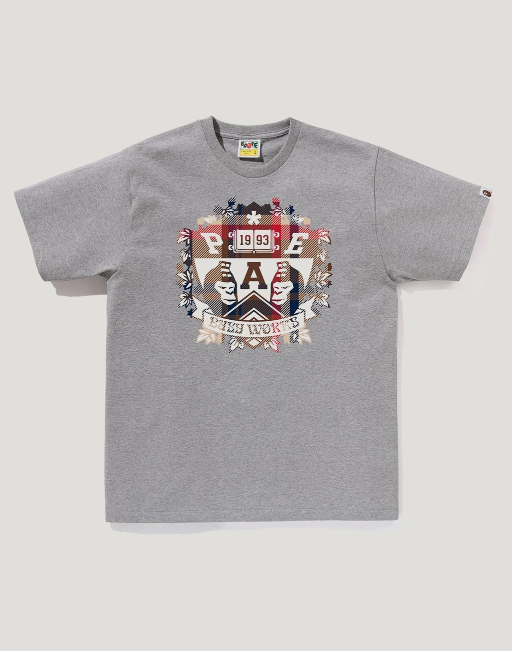 BAPE CHECK UNIVERSITY EMBLEM TEE MENS