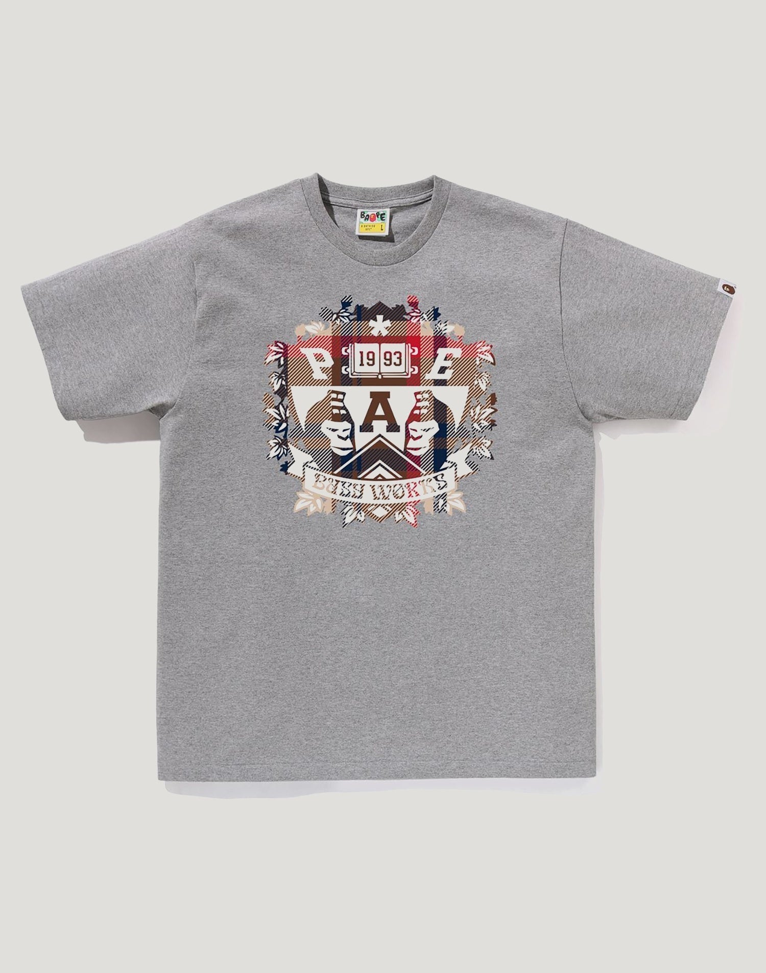 BAPE CHECK UNIVERSITY EMBLEM TEE MENS
