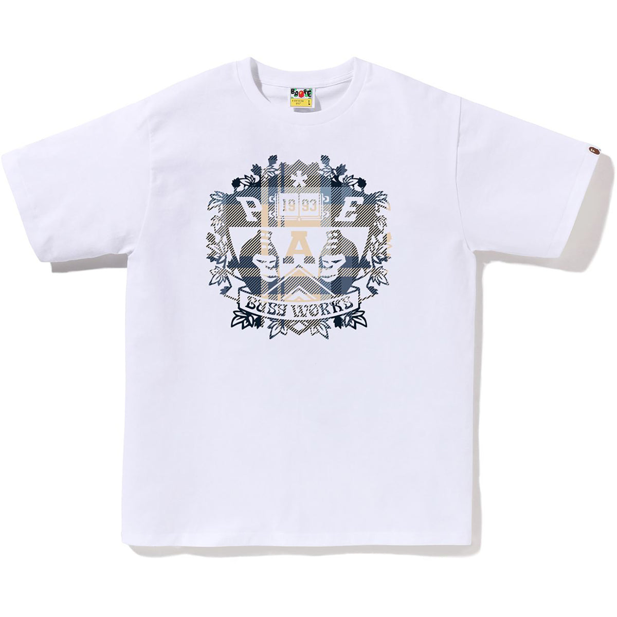 BAPE CHECK UNIVERSITY EMBLEM TEE MENS