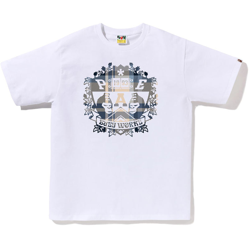 BAPE CHECK UNIVERSITY EMBLEM TEE MENS