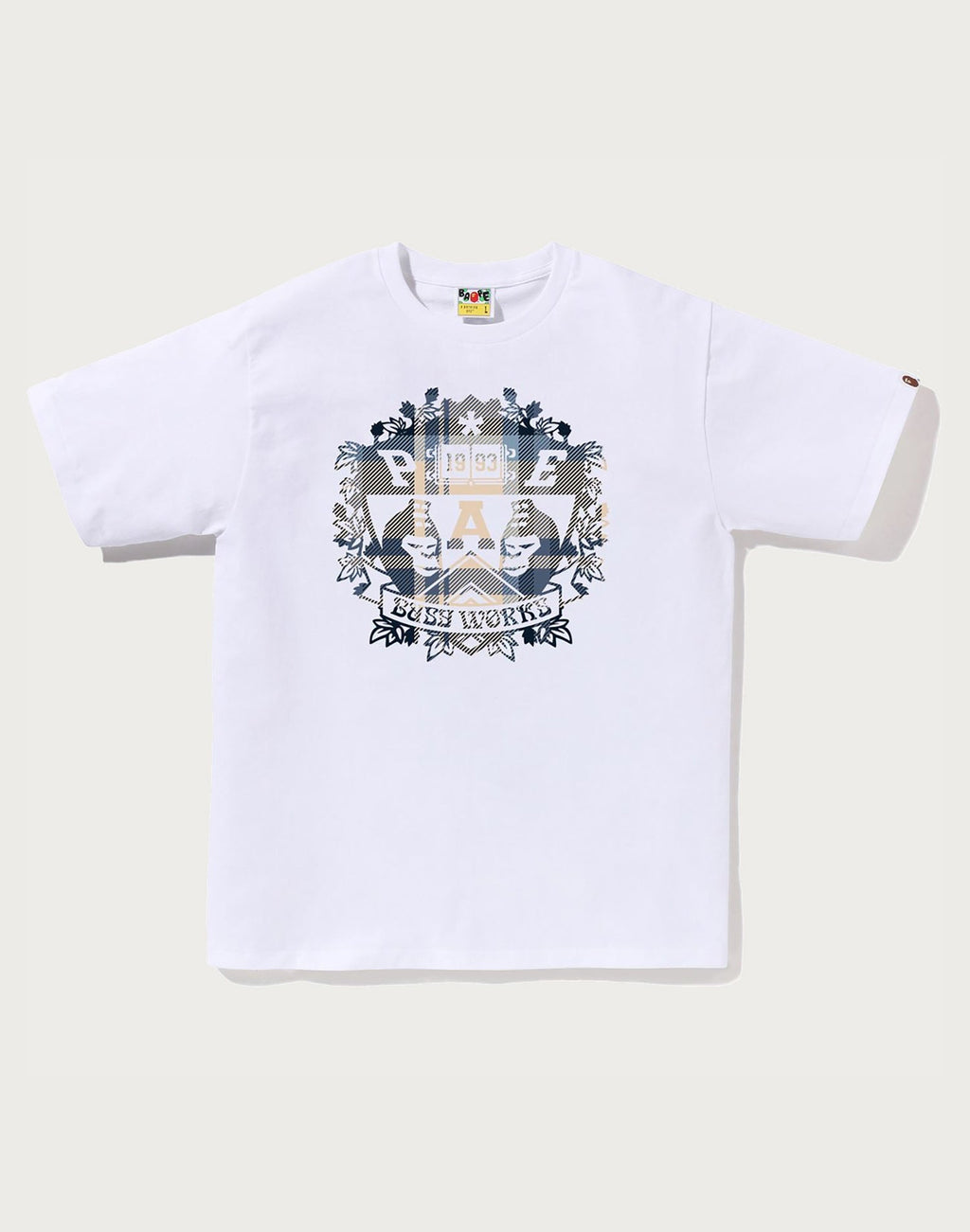 BAPE CHECK UNIVERSITY EMBLEM TEE MENS