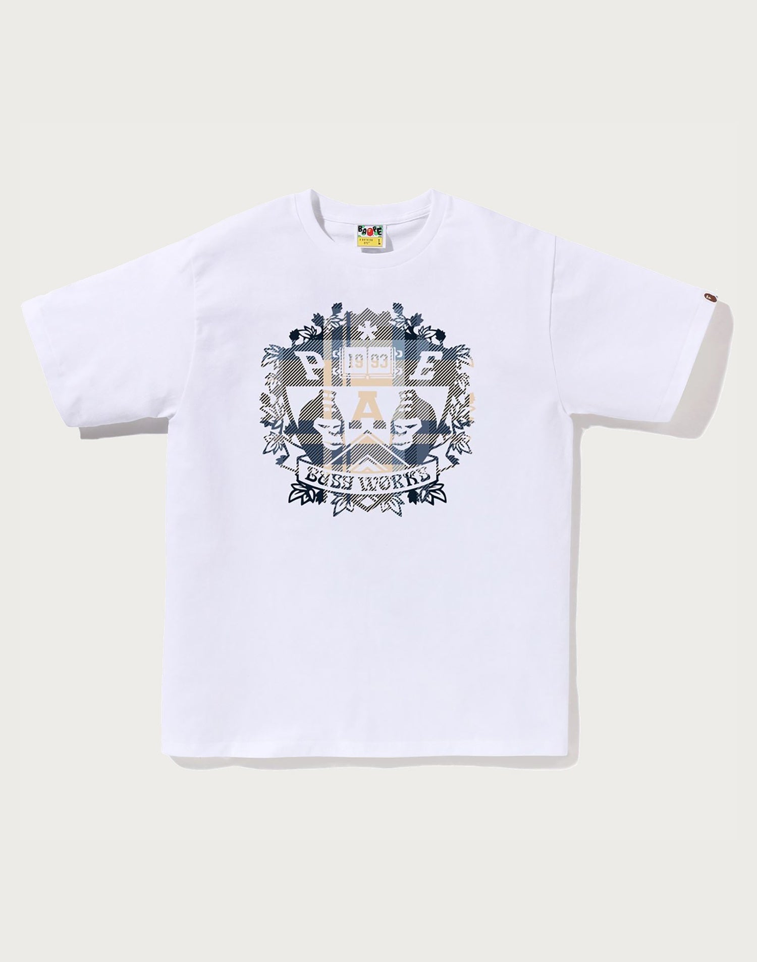 BAPE CHECK UNIVERSITY EMBLEM TEE MENS
