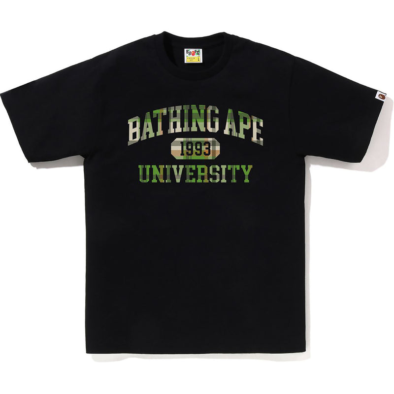 BAPE CHECK UNIVERSITY COLLEGE LOGO TEE MENS