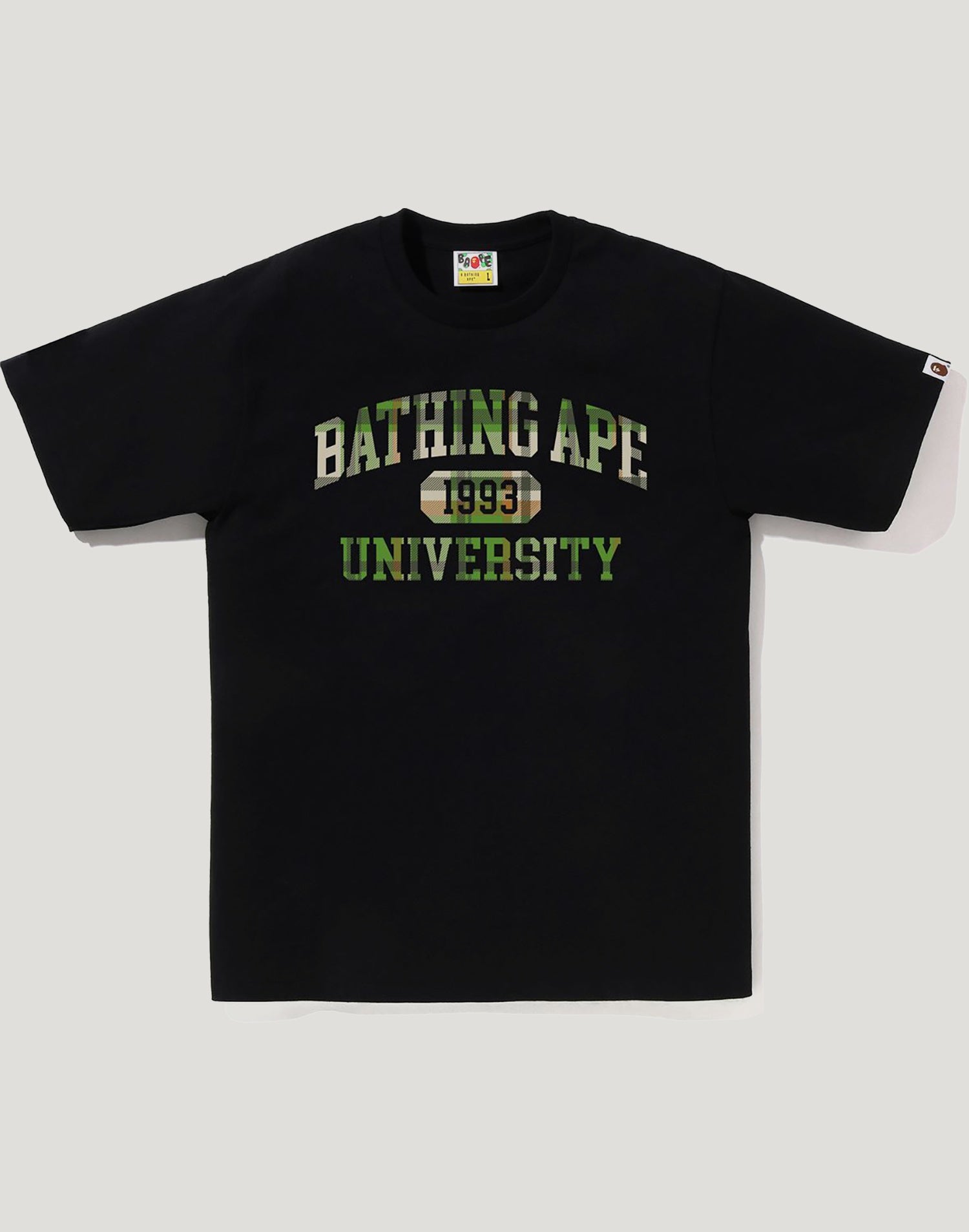 BAPE CHECK UNIVERSITY COLLEGE LOGO TEE MENS