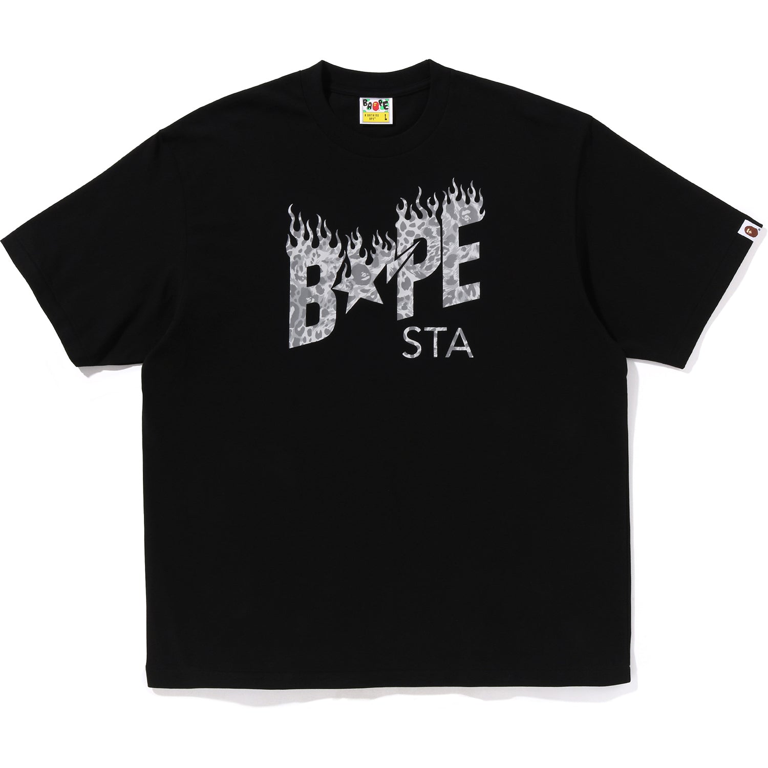 WILD LEOPARD PATTERN BAPE STA LOGO RELAXED FIT TEE MENS – us.bape.com