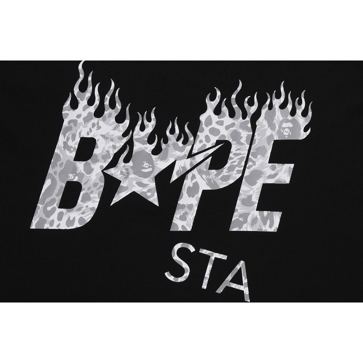 WILD LEOPARD PATTERN BAPE STA LOGO RELAXED FIT TEE MENS