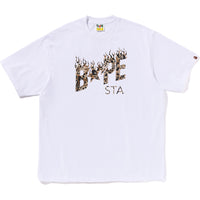 WILD LEOPARD PATTERN BAPE STA LOGO RELAXED FIT TEE MENS