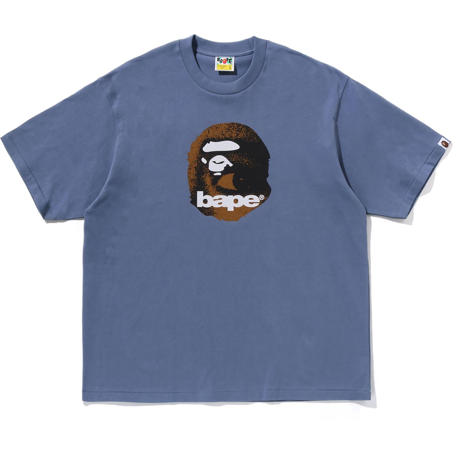 BAPE Mens Cotton Fall 2025 Ape Head Relaxed Fit Tee Navy Black