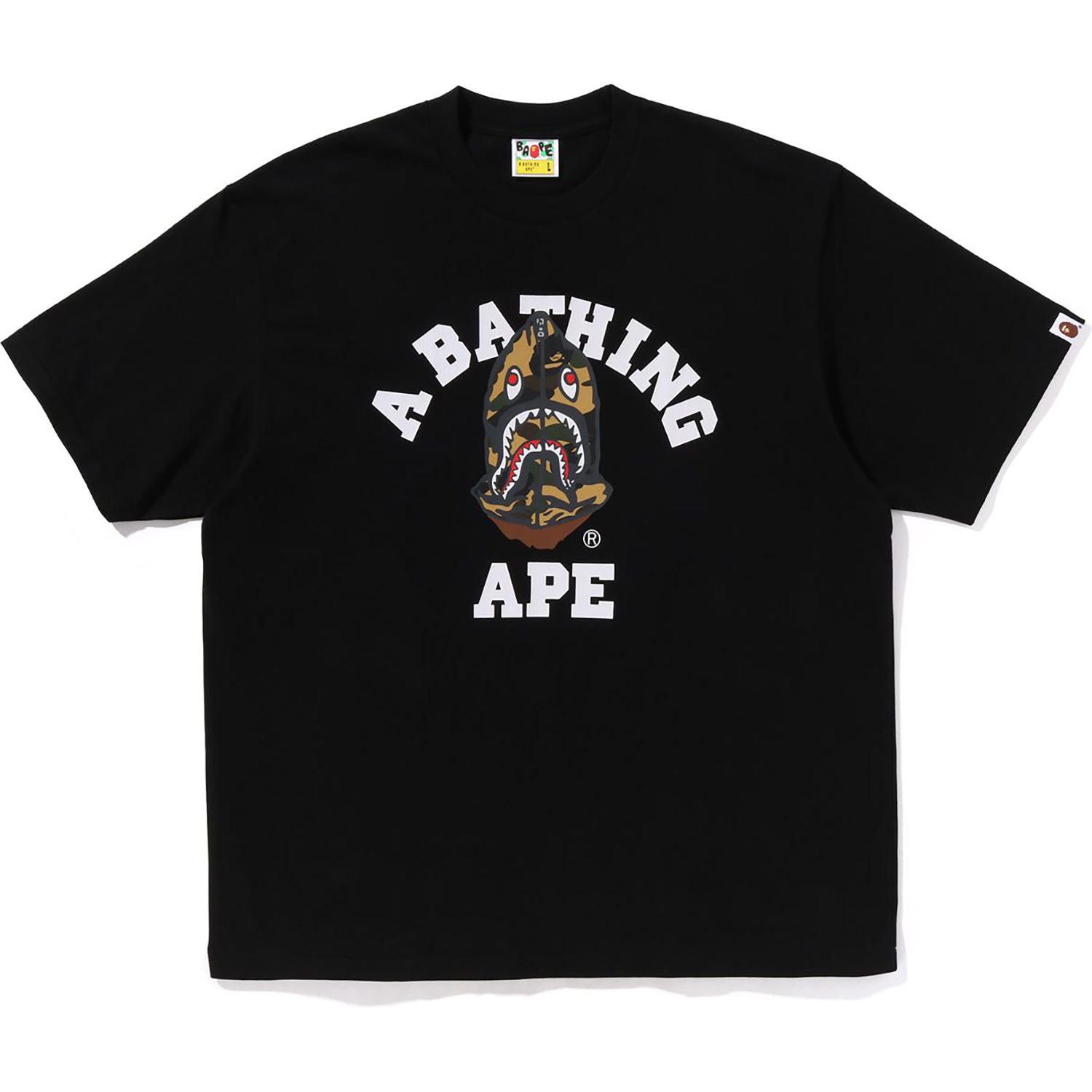 1ST CAMO SHARK SEIJIN College Relaxed Fit Tee - BAPE | us.bape.com