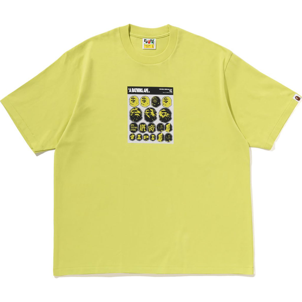 BAPE STICKER GRAPHIC RELAXED FIT TEE MENS