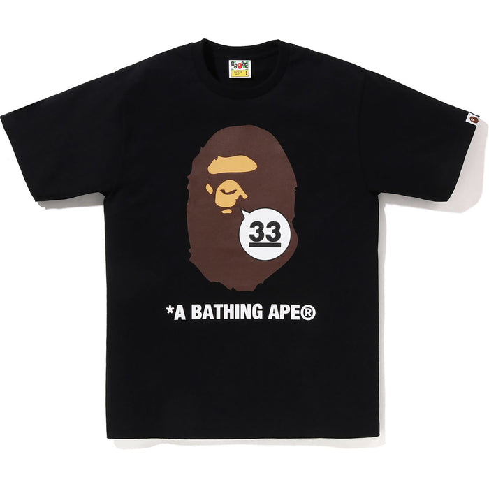 A BATHING APE 33RD ANNIV. APE HEAD TEE MENS