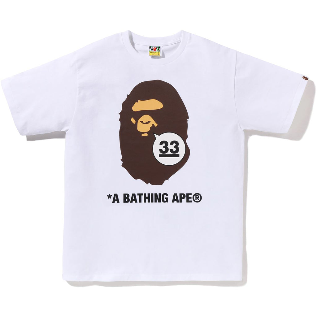 A BATHING APE 33RD ANNIV. APE HEAD TEE MENS