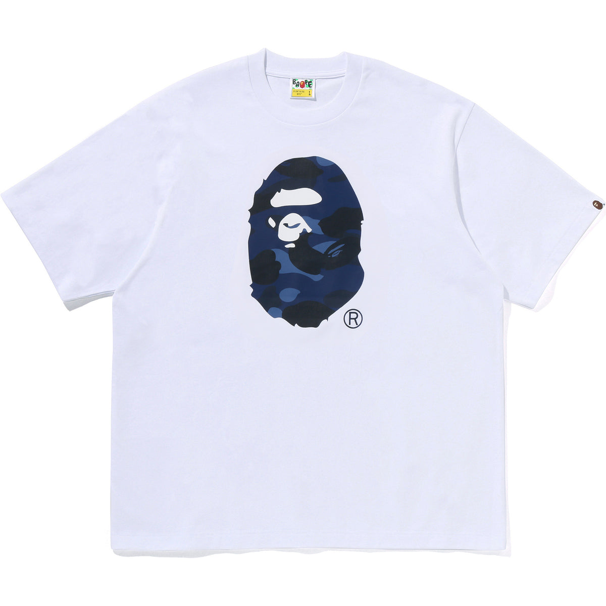 BAPE X JUST DON COLOR CAMO APE HEAD RELAXED FIT TEE MENS