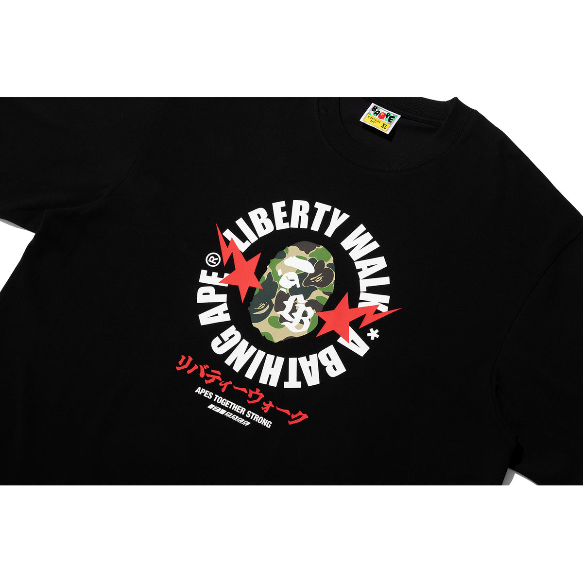 BAPE X LIBERTY WALK ABC CAMO APE HEAD RELAXED FIT TEE MENS