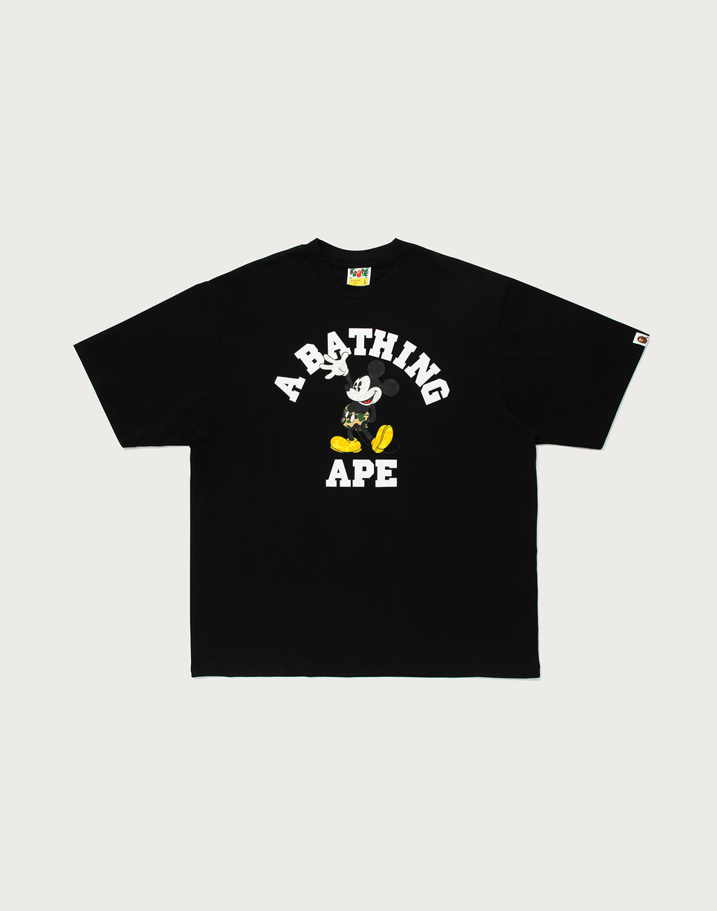 BAPE X DISNEY MICKEY MOUSE COLLEGE RELAXED FIT TEE MENS