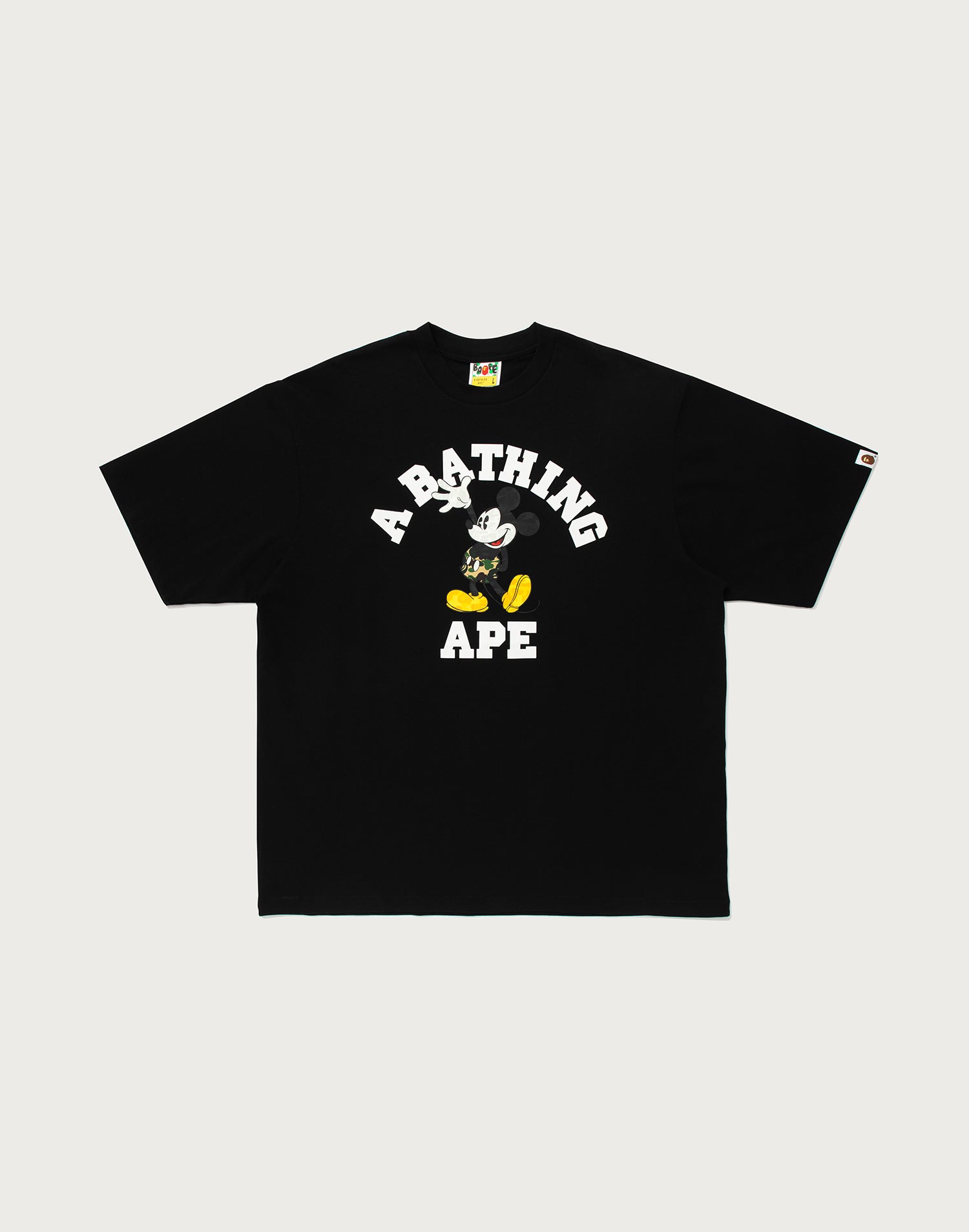 BAPE X DISNEY MICKEY MOUSE COLLEGE RELAXED FIT TEE MENS