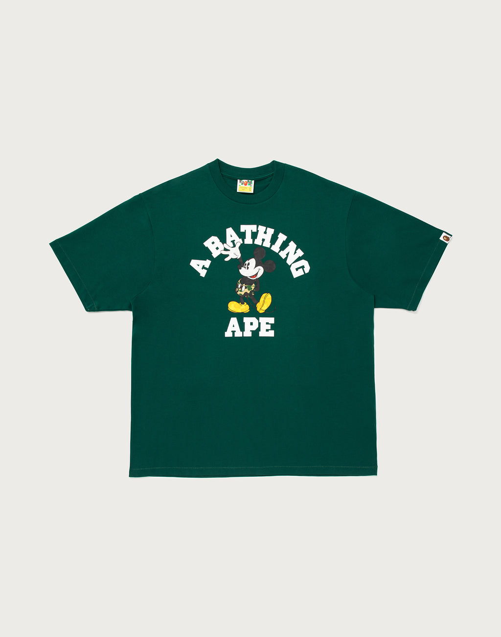 BAPE X DISNEY MICKEY MOUSE COLLEGE RELAXED FIT TEE MENS