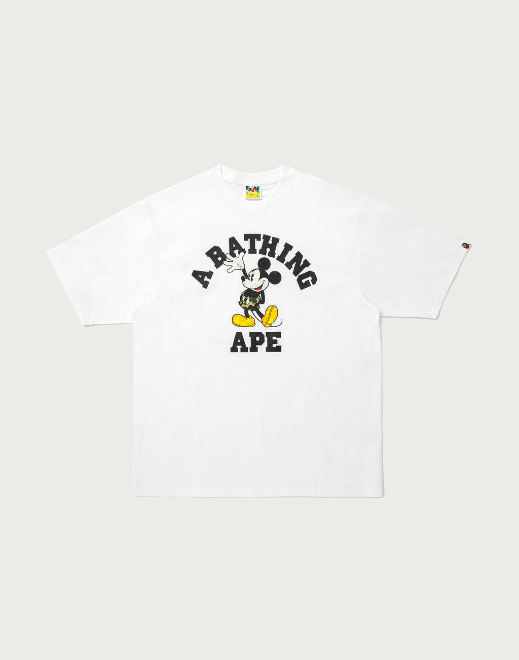 BAPE X DISNEY MICKEY MOUSE COLLEGE RELAXED FIT TEE MENS