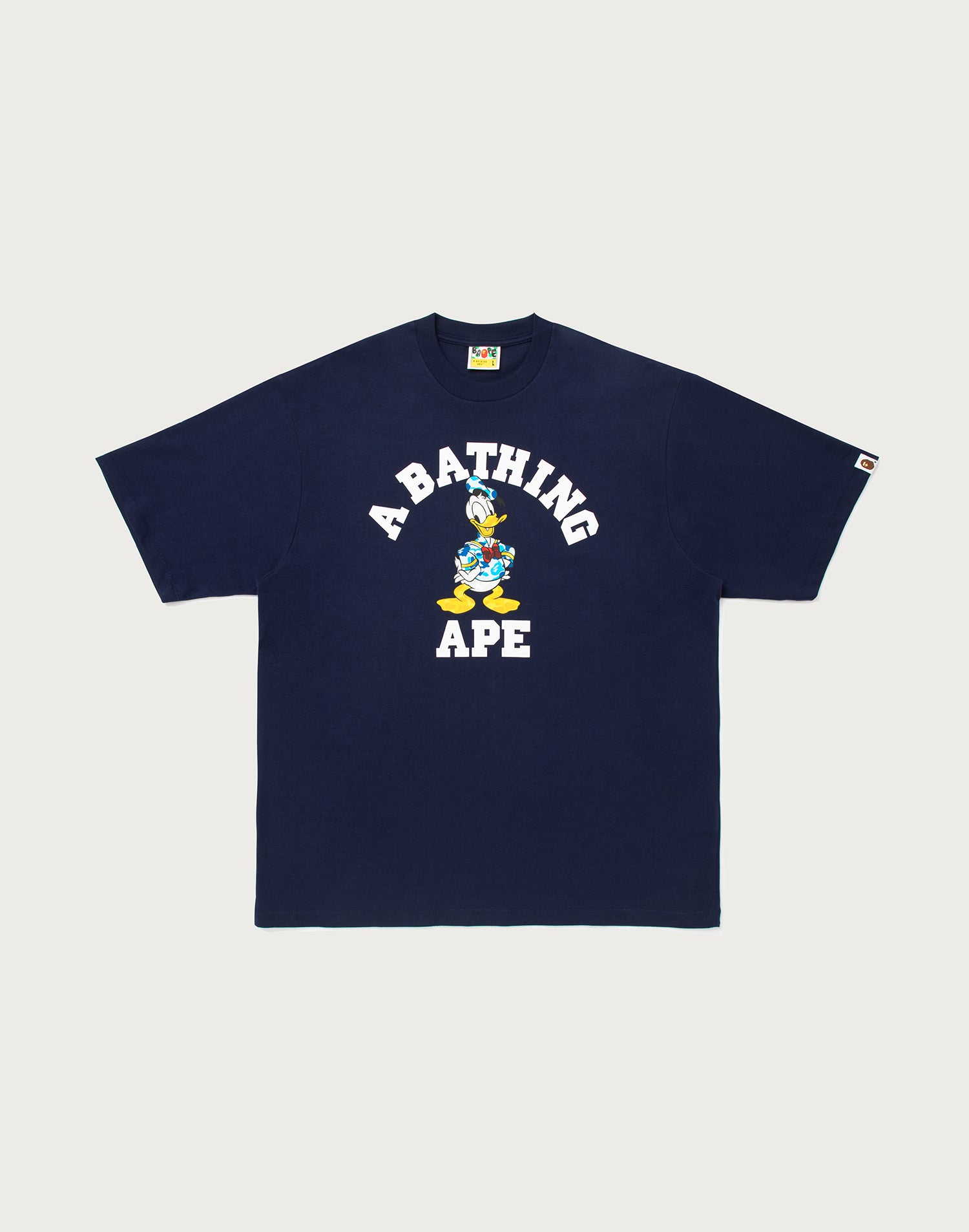 BAPE X DISNEY DONALD DUCK COLLEGE RELAXED FIT TEE MENS