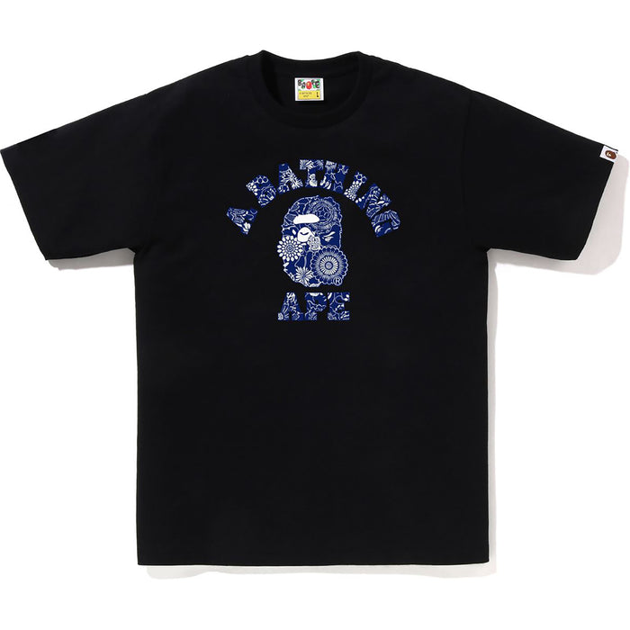 JAPANESE INDIGO ART CAMO COLLEGE TEE MENS
