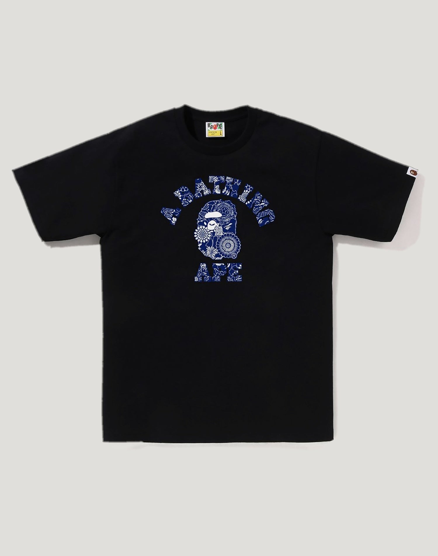 JAPANESE INDIGO ART CAMO COLLEGE TEE MENS