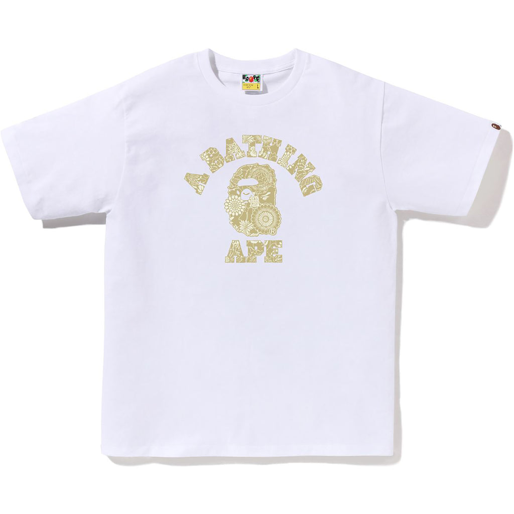 JAPANESE INDIGO ART CAMO COLLEGE TEE MENS