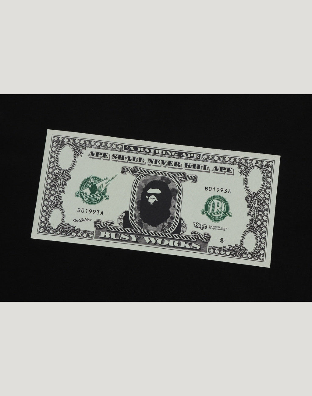 BAPE BANKNOTE TEE MENS