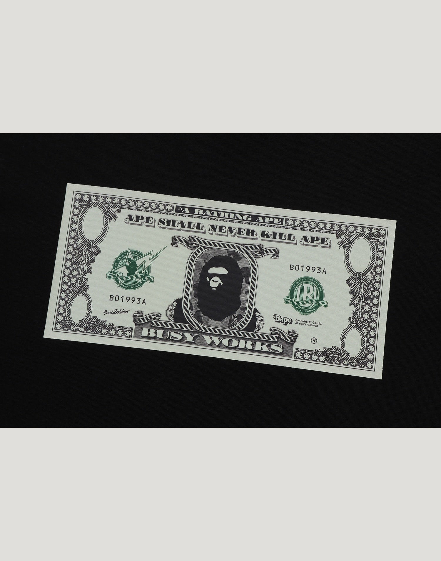 BAPE BANKNOTE TEE MENS