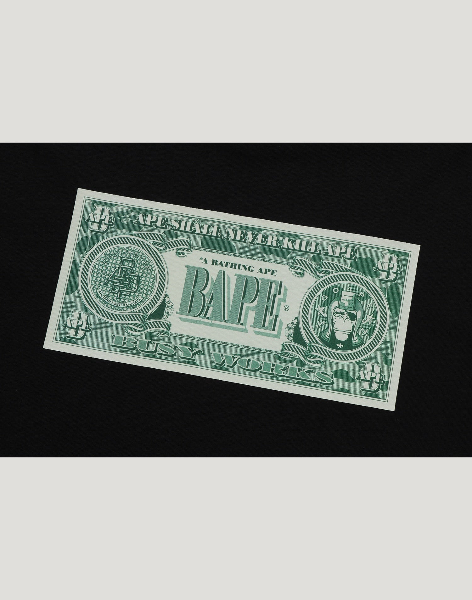 BAPE BANKNOTE TEE MENS