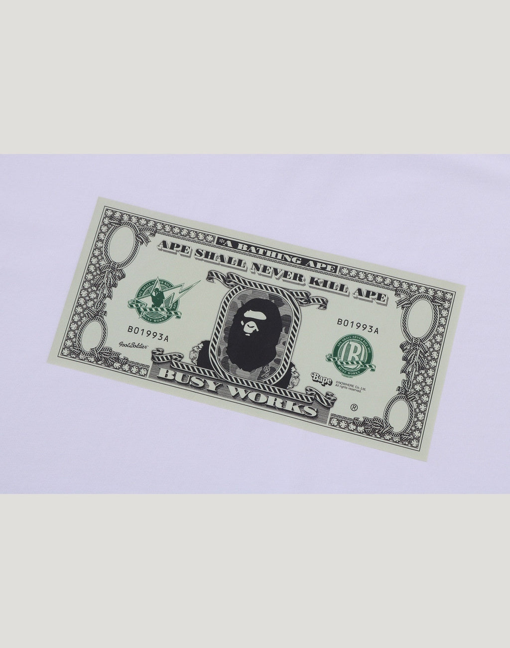 BAPE BANKNOTE TEE MENS