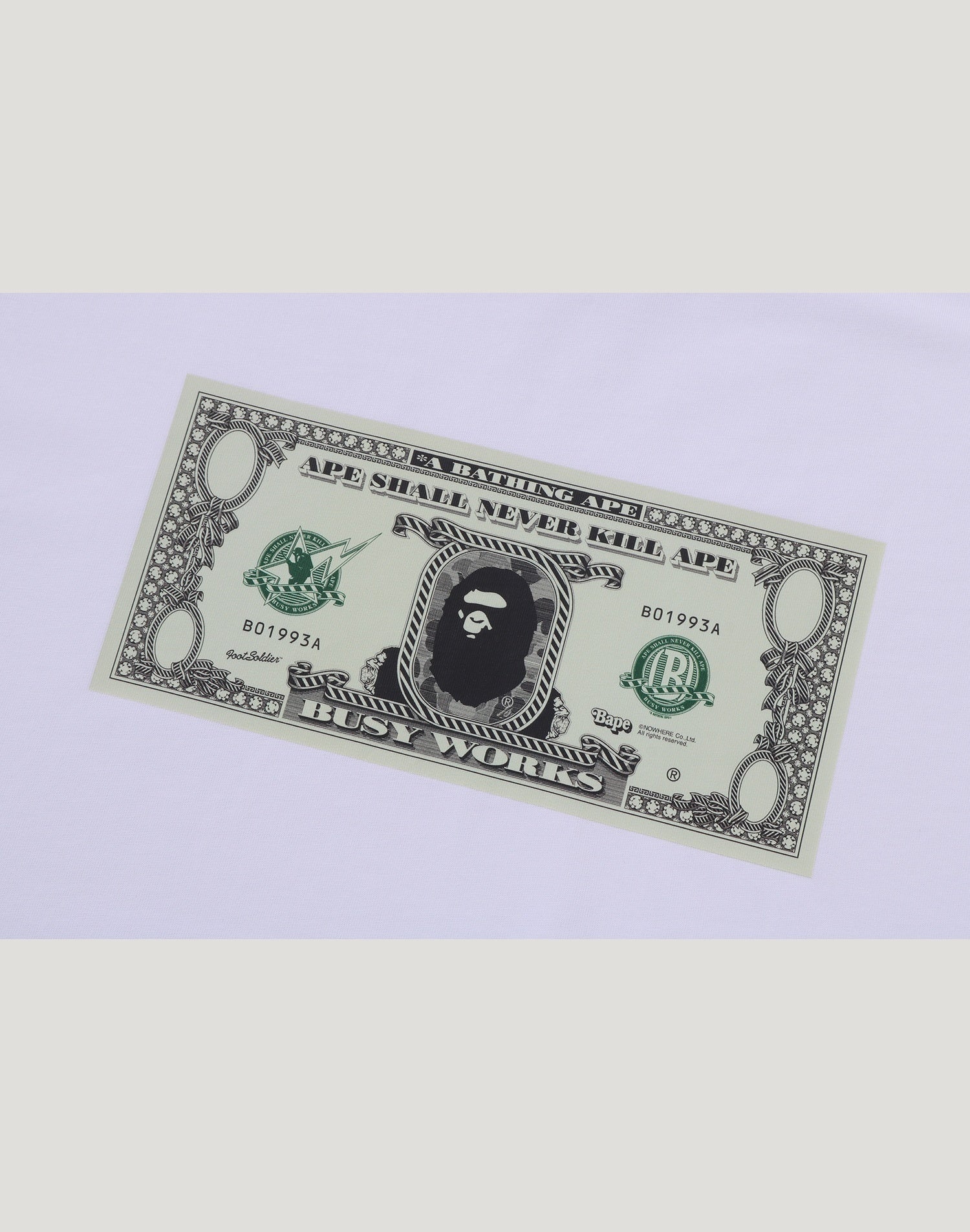 BAPE BANKNOTE TEE MENS