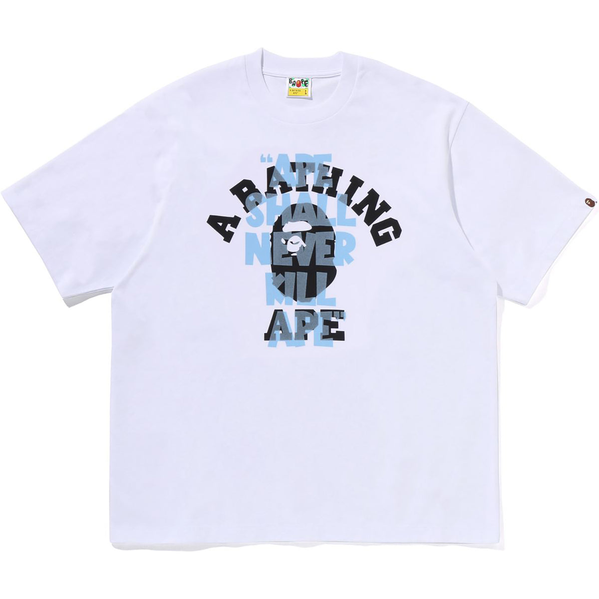 APE SHALL NEVER KILL APE COLLEGE RELAXED FIT TEE MENS
