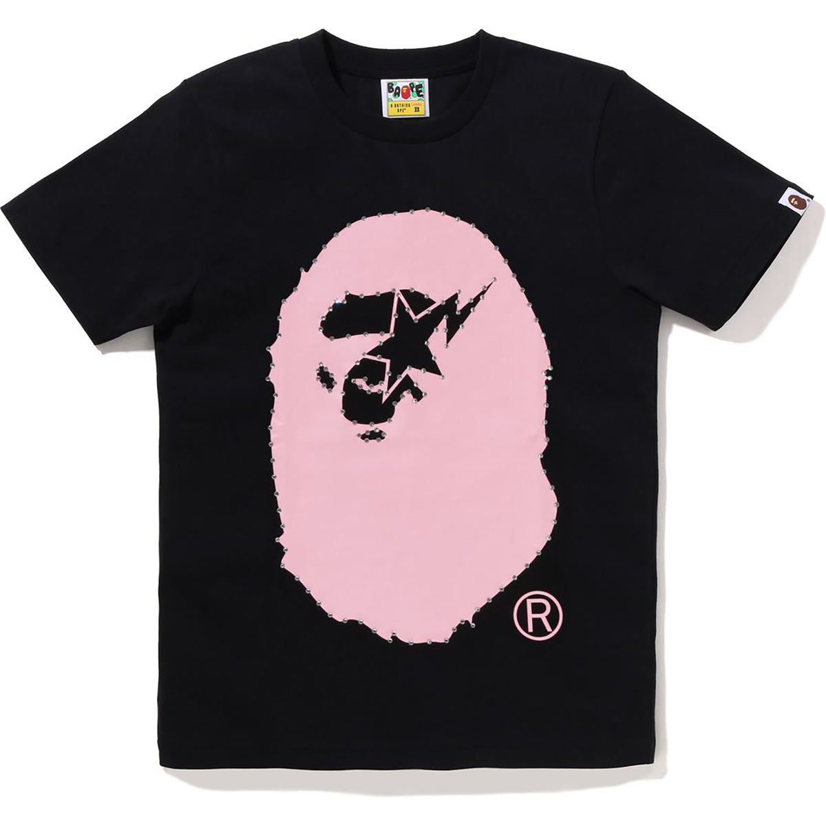 CRYSTAL STONE STA EYE BIG APE HEAD TEE LADIES