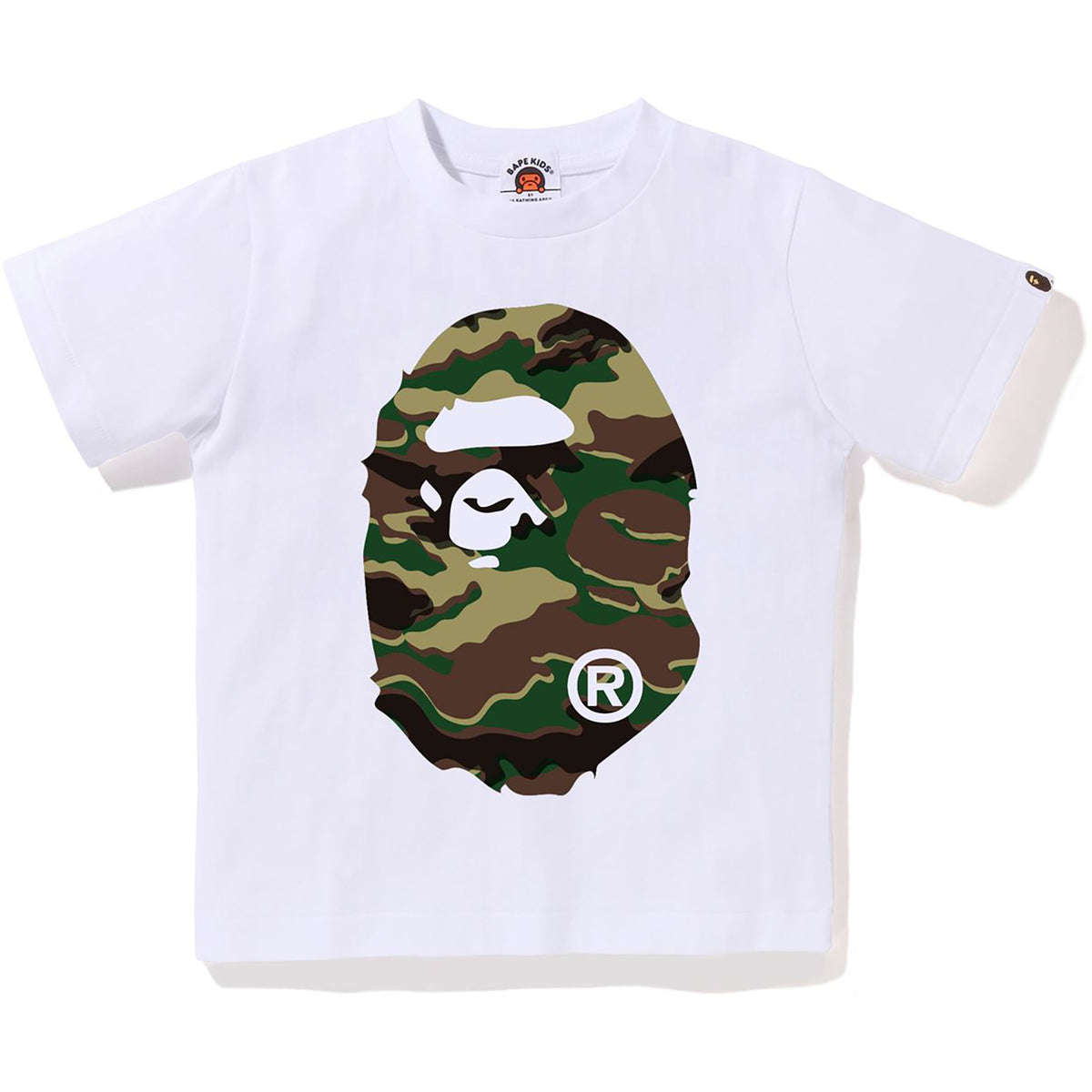 GLITCH WOODLAND CAMO BIG APE HEAD TEE KIDS