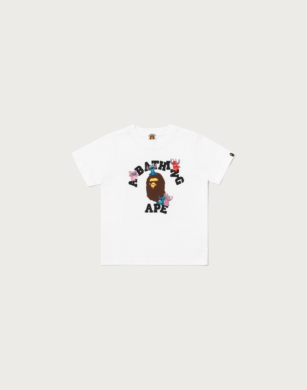 BAPE X DISNEY STITCH AND FRIENDS COLLEGE TEE KIDS