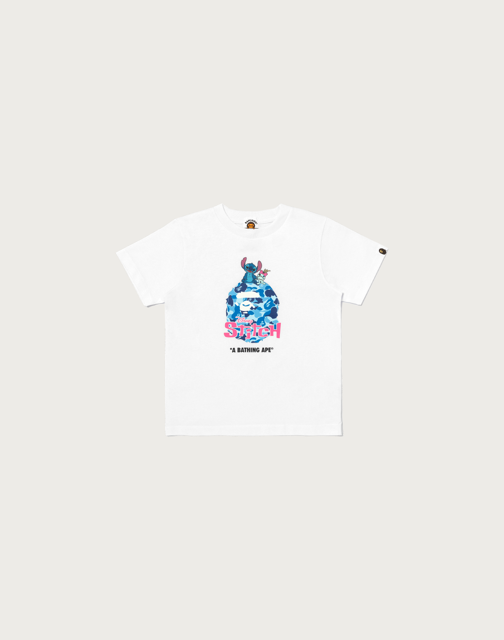 BAPE X DISNEY STITCH ABC CAMO APE HEAD TEE KIDS
