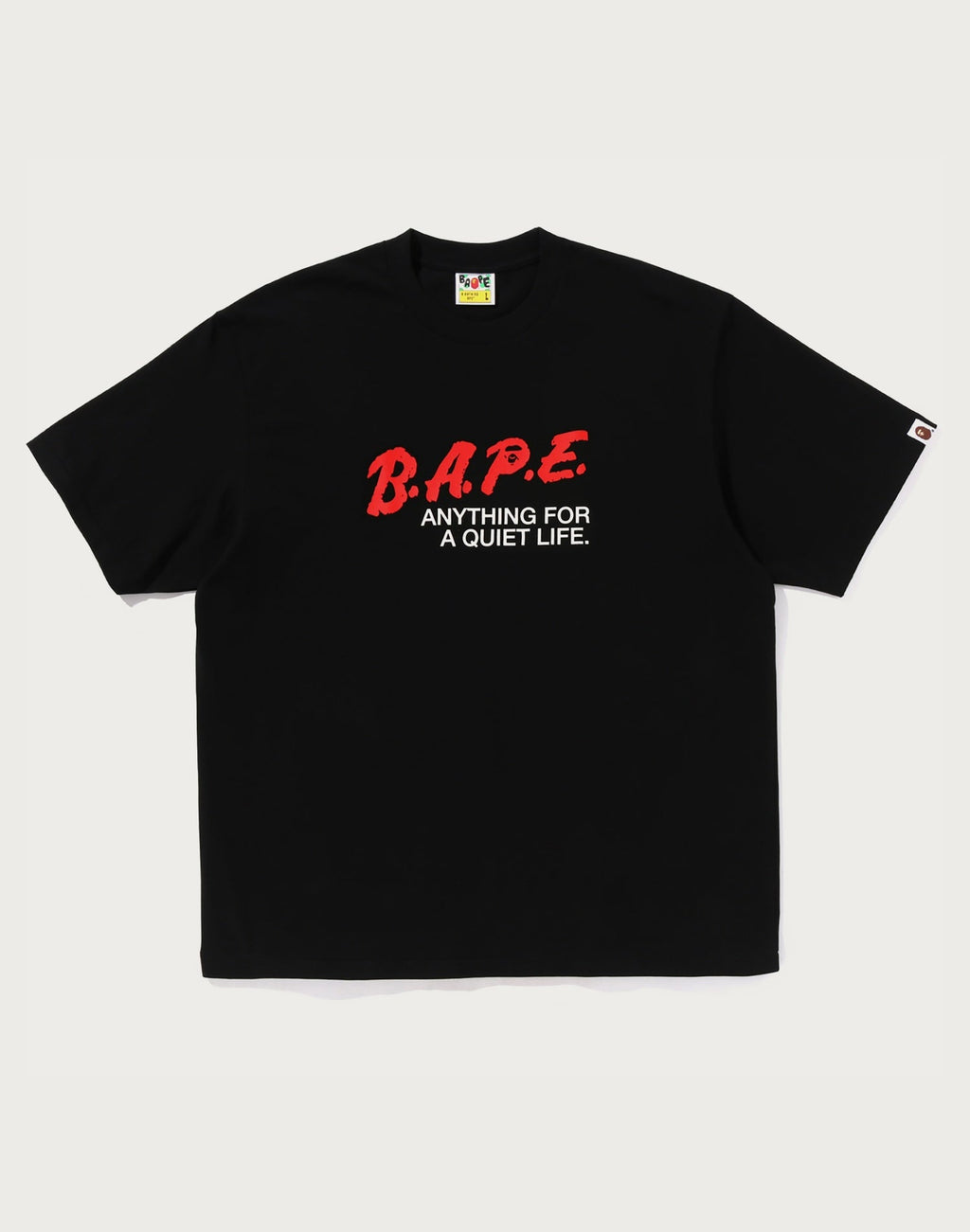 BAPE MOTTO LOGO RELAXED FIT TEE MENS