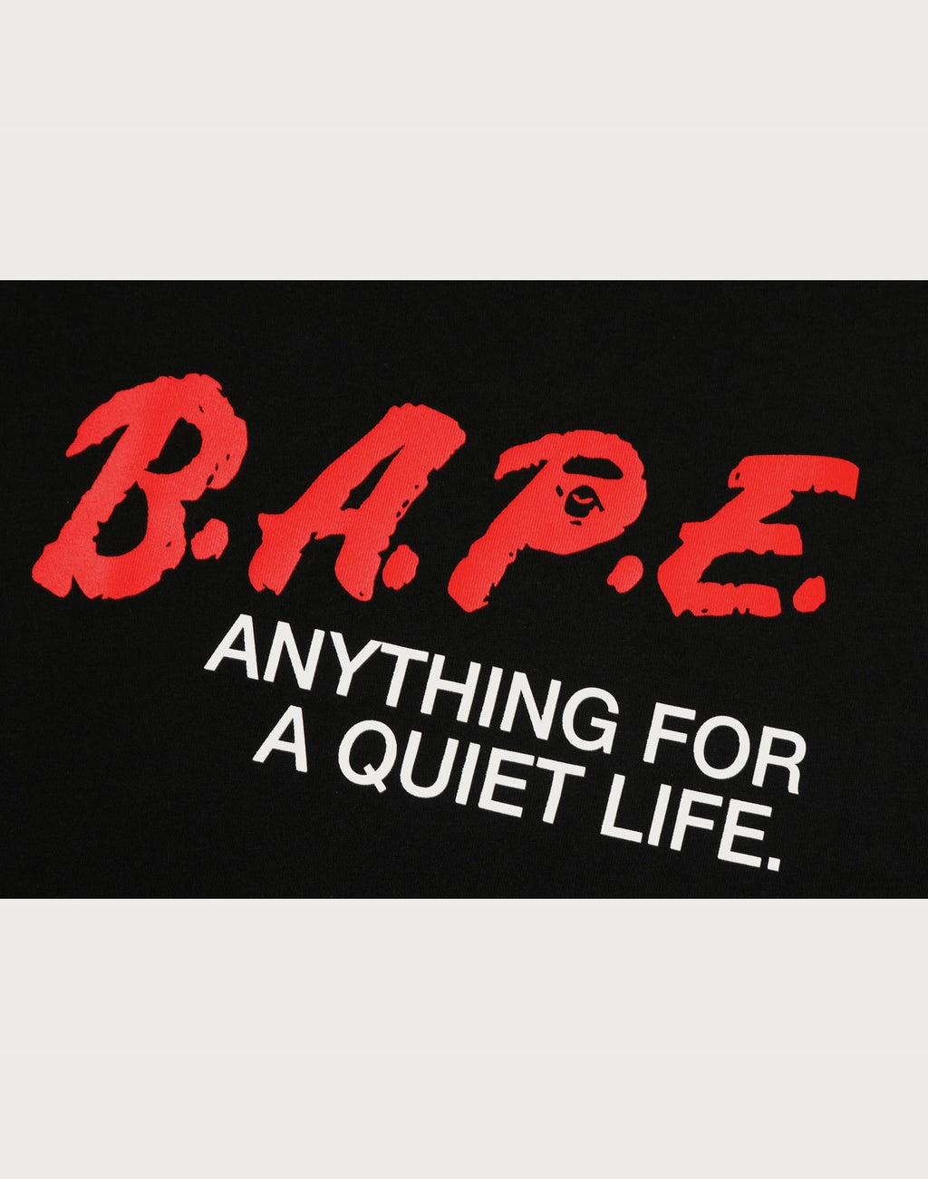 BAPE MOTTO LOGO RELAXED FIT TEE MENS