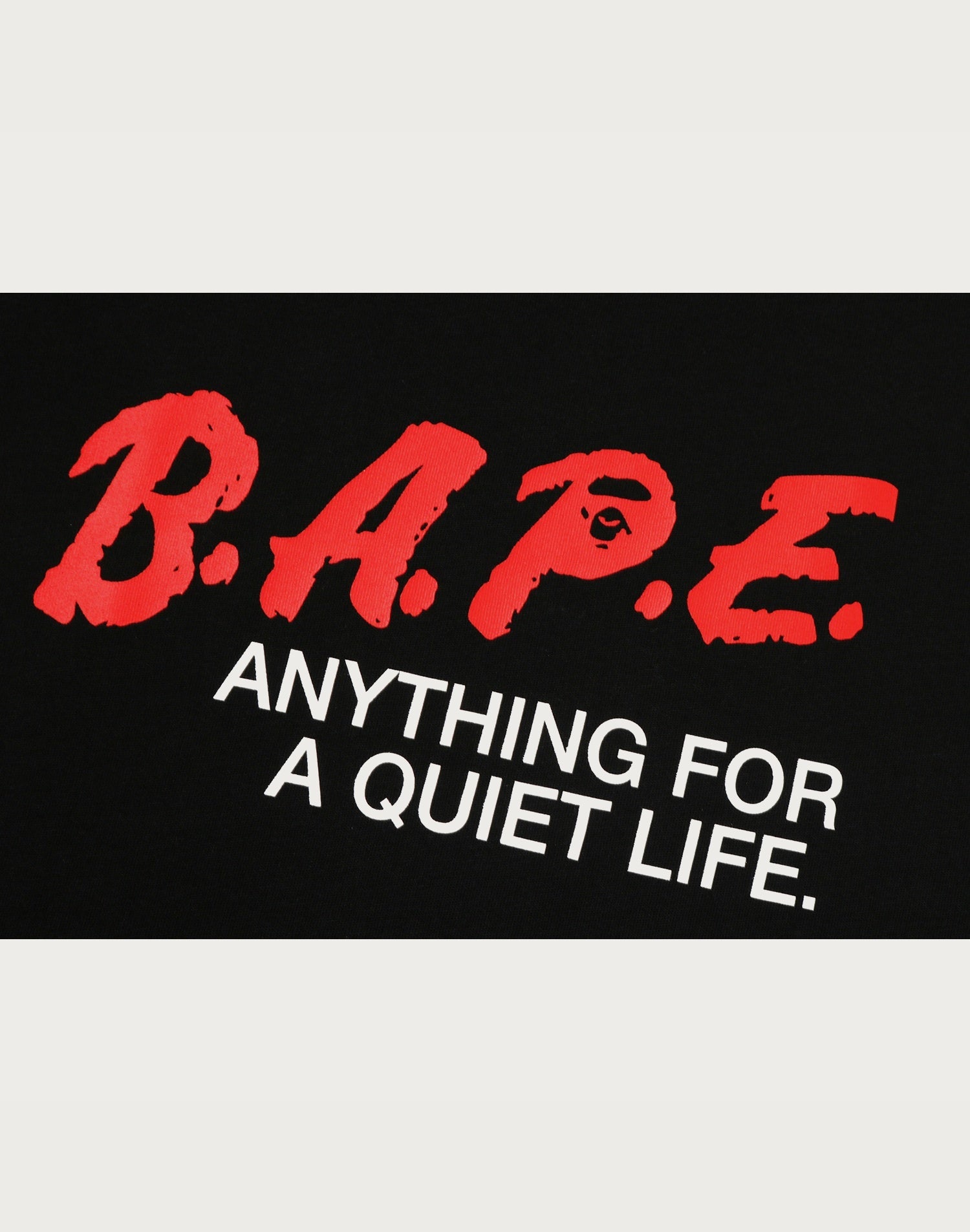 BAPE MOTTO LOGO RELAXED FIT TEE MENS