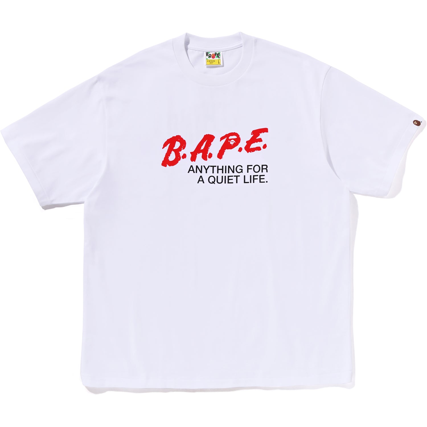 BAPE MOTTO LOGO RELAXED FIT TEE MENS