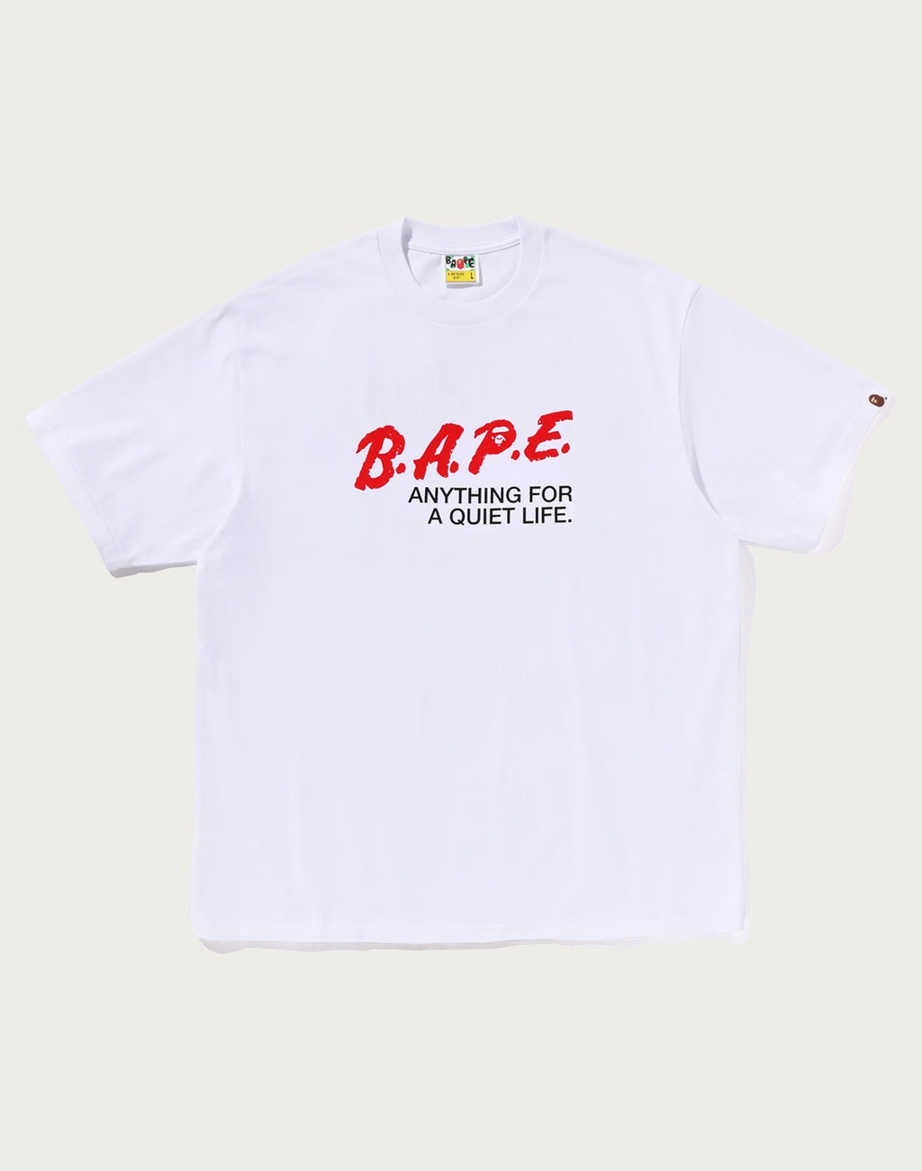 BAPE MOTTO LOGO RELAXED FIT TEE MENS