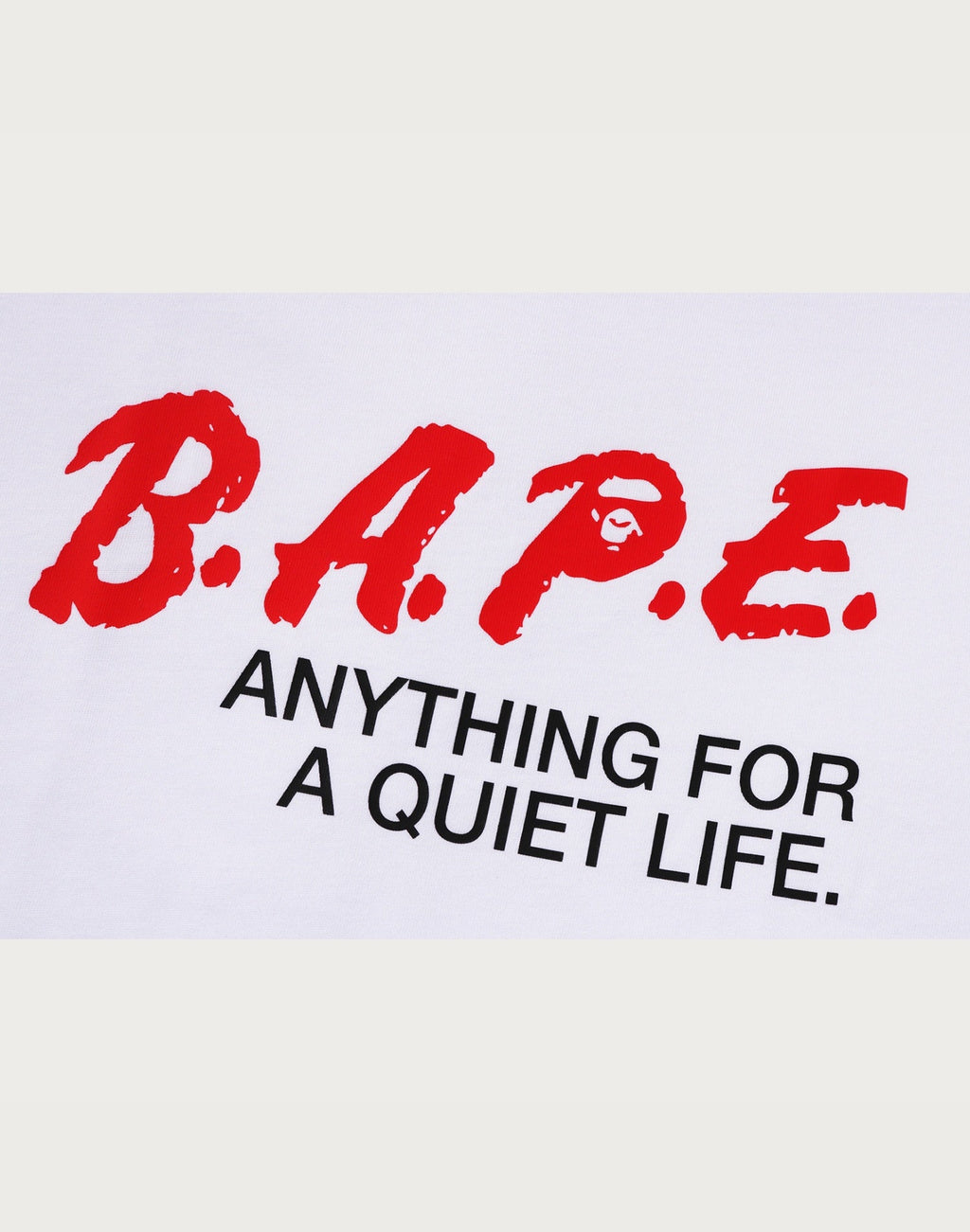 BAPE MOTTO LOGO RELAXED FIT TEE MENS