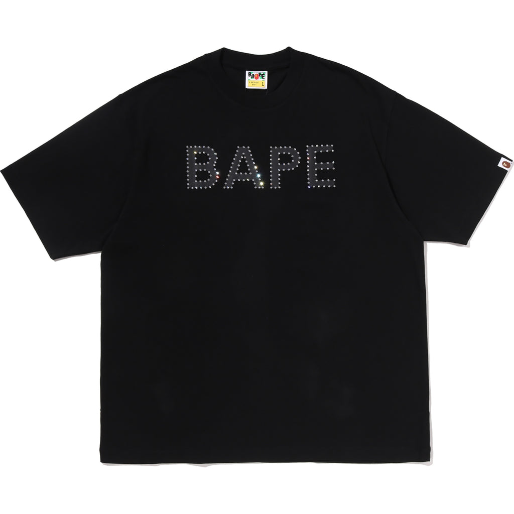 BAPE RHINESTONE LOGO RELAXED FIT TEE MENS
