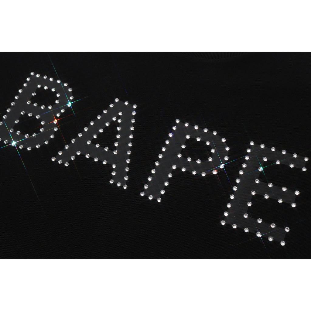 BAPE RHINESTONE LOGO RELAXED FIT TEE MENS