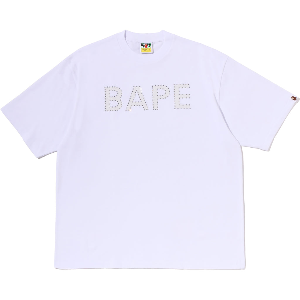 BAPE RHINESTONE LOGO RELAXED FIT TEE MENS